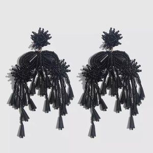 Black Classy Fringe Earrings